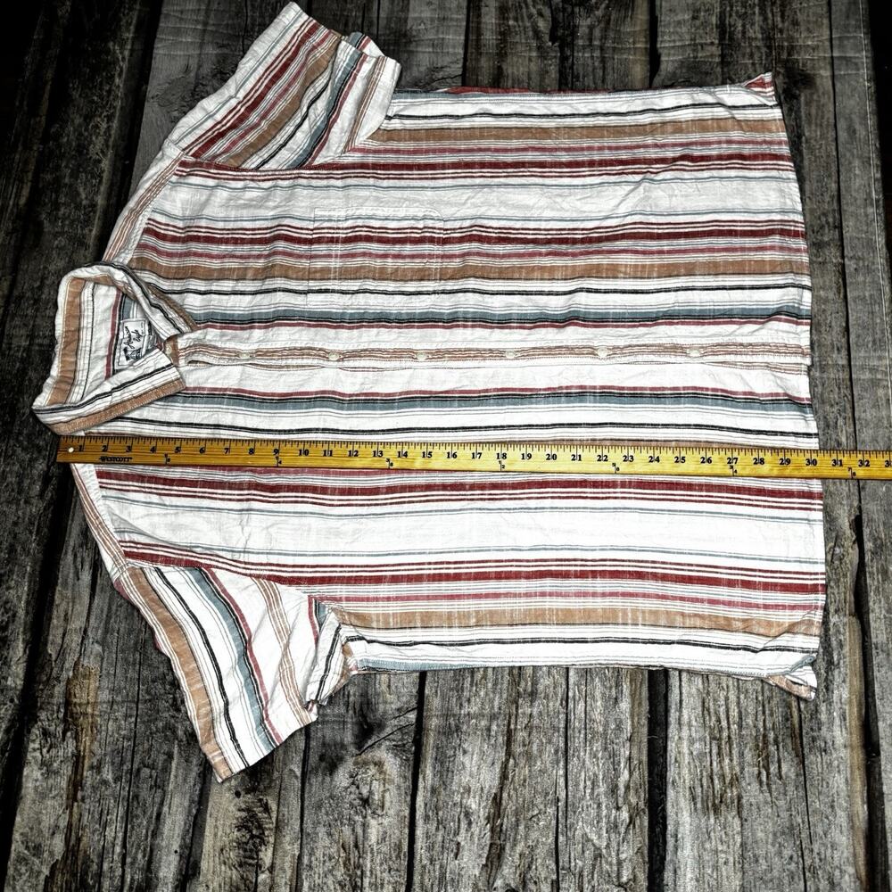 American Eagle Men's Button Down Shirt Striped Short Sleeve Cotton Size 2XL - Picture 5 of 6